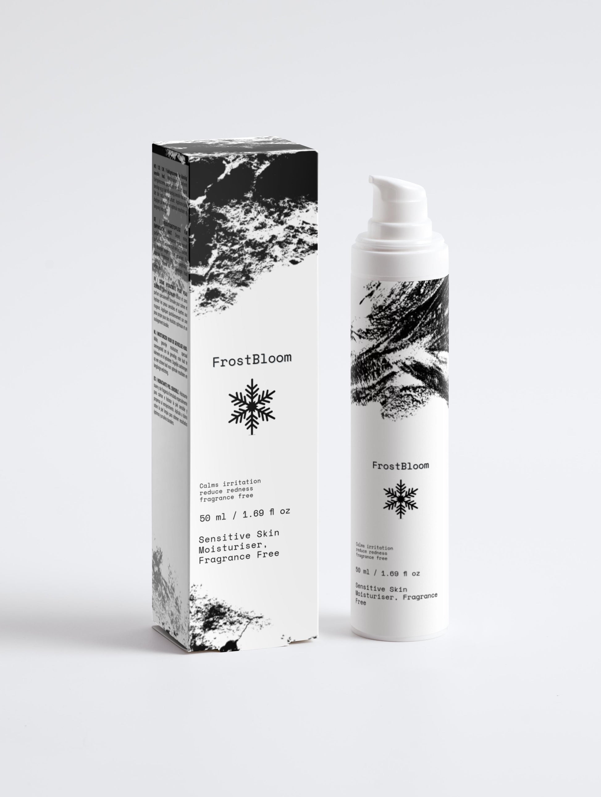 FrostBloom Sensitive Skin Moisturiser 50ml — COSMOS ORGANIC certified, fragrance-free moisturiser for sensitive and rosacea-prone skin